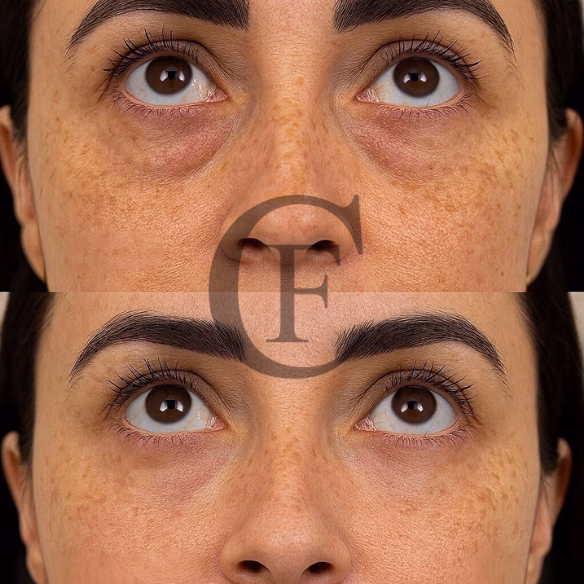 Comparación técnica correcta ojeras vs efecto Tyndall complicaciones